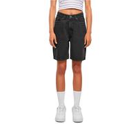 Urban Classics Ladies 90‘s Bermuda Pantaloncini, Black Washed, 36 Donna