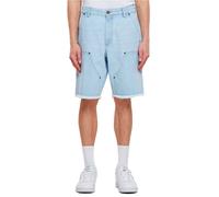 Urban Classics Open Edge Two Knee Denim Shorts Pantaloncini, New Light Blue Washed, 34 Uomo