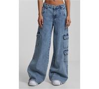 Urban Classics Jeans da donna Pantaloni in denim cargo a vita media TB6156 28 Blu