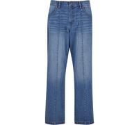 Urban Classics Jeans Da Uomo Con Gamba Larga E Cuciture Divisorie Nuovo
