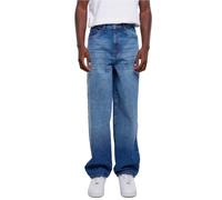 Urban Classics Heavy Ounce Baggy Fit Jeans Pantaloni, New Mid Blue Washed, 8 Uomo