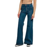 Urban Classics Ladies Vintage Flared Denim Pants, Pantaloni, Donna, Blu (Deepblue Washed), 26