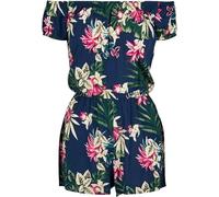 Urban Classics Jumpsuit Ladies AOP off Shoulder Short Einteiler Pantaloni Eleganti, Blue Flower, XS Donna