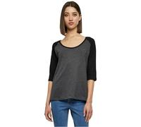 URBAN CLASSICS Maglietta Donna con Manica a Tre Quarti Raglan in Cotone, Casual, Scollo Ampio Rotondo, Vestibilitá Regolare, Diversi Colori Taglie XS-5XL