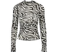 Urban Classics Ladies AOP Mesh Turtleneck Longsleeve T-Shirt, Bianco, XL Donna