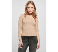 URBAN CLASSICS Maglietta Donna Asimmetrica Manica Lunga con Vestibilità Classica, Diversi Colori Neutri, Taglie Forti Disponibili, Taglie XS - 5XL