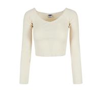 Urban Classics Ladies Breve Costola Wide Scollo A V Maniche Lunghe Donna Top