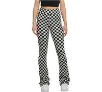 Urban Classics Ladies Checked Boot Cut Leggings Pantaloni, Black/lightasphalt, L Donna