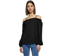 Urban Classics Ladies Cold Shoulder Longsleeve Donna Maglia Maniche Lunghe nero 5XL 100% viscosa Largo