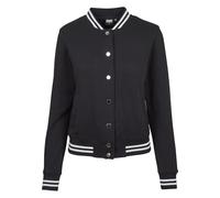 Urban Classics Ladies College Sweat Jacket Felpa a Giacca, Nero(Blk/Blk), 3XL Donna