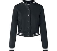 Urban Classics Ladies College Sweat Jacket Felpa a Giacca, Nero(Blk/Blk), 3XL Donna