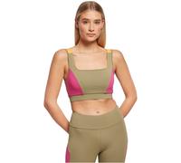 Urban Classics Ladies Colore Blocco Reggiseno Sportivo Sport Top Slim Fit Jersey