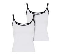 Urban Classics Ladies Contrast Basic Top 2er Pack Donna Top Bianco/Nero S