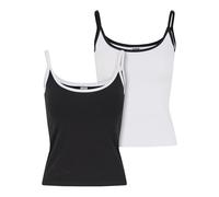 Urban Classics Ladies Contrast Basic Top 2er Pack Donna Top Nero/Bianco S
