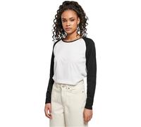 Urban Classics Ladies Contrast Raglan Longsleeve Donna Maglia Maniche Lunghe Bianco/Nero Regular