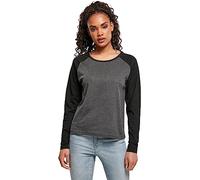 Urban Classics Ladies Contrast Raglan Longsleeve T-Shirt, Carbone/Nero, M Donna