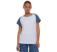 Urban Classics Maglietta da Donna Raglan a Contrasto T-Shirt, Bianco/Blu Vintage, XS