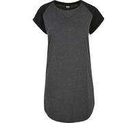 Urban Classics Ladies Contrast Raglan Tee Dress Donna Miniabito Nero/Grigio S
