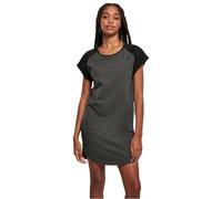 Urban Classics Ladies Contrast Raglan Tee Dress Donna Miniabito Nero/Grigio XS