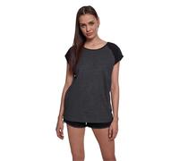 Urban Classics Ladies Contrast Raglan Tee Maglietta, Donna, Grigio (Charcoal/Black 01166), M
