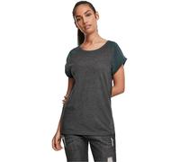 Urban Classics Ladies Contrast Raglan Tee Maglietta, Donna, Grigio (Charcoal/Bottle Green 02251), XS