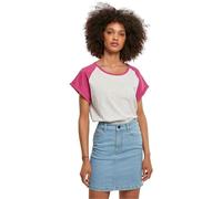 Urban Classics Ladies Contrast Raglan Tee Maglietta, Donna, Grigio (Light Grey/Pink), S