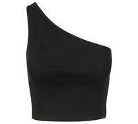 Urban Classics Top corto asimmetrico da donna 97% cotone, 3% spandex Nero M