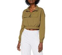 Urban Classics Ladies Cropped Crinkle Nylon Pull Over Jacket Giacca a Vento, Midground, L Donna