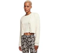 Urban Classics Ladies Cropped Feather Cardigan, Maglione Cardigan, Donna, Bianco (Whitesand), S