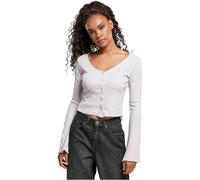 Urban Classics Ladies Cropped Rib Cardigan Maglia di Tuta, Lilla Tenue, XL Donna