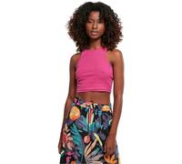 Urban Classics Ladies Cropped Rib Top Donna Top Marrone 97% Cotone, 3% Spandex Regular