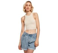 Urban Classics Ladies Cropped Rib Top Donna Top Marrone 97% Cotone, 3% Spandex Regular