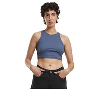 Urban Classics Top da Donna Cropped Rib Top a Costine da Donna, Taglio Corto, Slim Fit, Disponibile in Molte Varianti di Colore, Taglie XS-5XL, Blu Vintage, XL