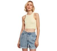 Urban Classics Ladies Cropped Rib Top Donna Top Marrone 97% Cotone, 3% Spandex Regular