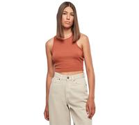 Urban Classics Ladies Cropped Rib Top Donna Top Marrone 97% Cotone, 3% Spandex Regular