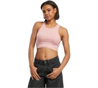 Urban Classics Ladies Cropped Rib Top Donna Top Marrone 97% Cotone, 3% Spandex Regular