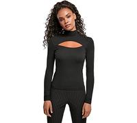 Urban Classics Ladies Cut-out Turtleneck Longsleeve Donna Maglia Maniche Lunghe Nero L