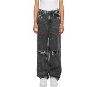 Urban Classics Ladies Distressed 90's Wide Leg Denim Pants Pantaloni, Black Charcoal Washed, 34 Donna