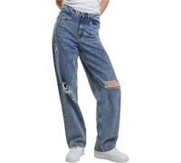 Urban Classics Ladies Distressed 90's Wide Leg Denim Pants Pantaloni, Vintage LightBlue Washed, 32 Donna