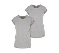 Urban Classics Ladies Extended Shoulder Tee 2 Pack, Maglietta Donna, Grigio, L