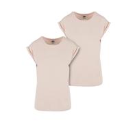 Urban Classics Ladies Extended Shoulder Tee 2 Pack, Maglietta Donna, Rosa, XL