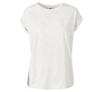 URBAN CLASSICS t-shirt da Donna con Manica Arrotolata, Maglietta a Maniche Corte da Donna in Cotone, Tee Shirt con Scollo Rotondo e Spalle Arrotondate, Grigio, XL