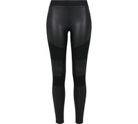 Urban Classics Ladies Fake Leather Tech Leggings Donna Leggings Nero L 91% Poliestere, 9% elasthane