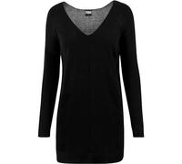 Urban Classics Ladies Fine Knit Oversize V-Neck Sweater Donna Felpa Nero