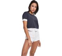 Urban Classics Ladies Full Double Layered Tee, T-shirt, Multicolore (Navy/Wht 00159), XS