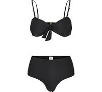 Urban Classics Ladies High Waist Balcony Bikini Set, Nero, S Donna