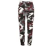 Urban Classics Ladies High Waist Camo Cargo Pants Wine Camo Taglia: 26 | Pantaloni cargo Outlet | Donna | Rosso