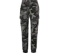 Urban Classics Ladies High Waist Cargo Pants Pantaloni, Dark Camo, 28 Donna