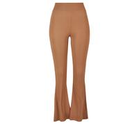 Urban Classics Ladies High Waist Rib Flared Leggings Darktaupe Taglia: XL | Pantaloni a zampa di elefante Outlet | Donna |