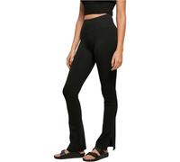 Urban Classics Ladies High Waist Side Slit Leggings, Nero, XS Donna
